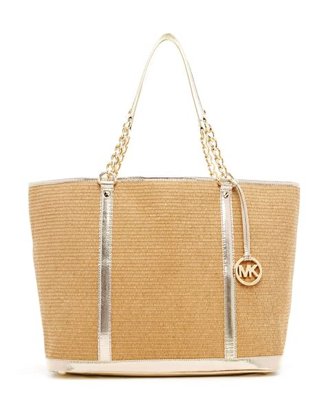 michael kors lilly straw tote|michael kors leather tote.